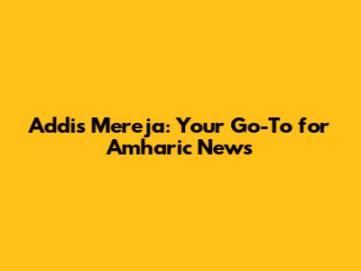 Addis Mereja: Your Go-To for Amharic News