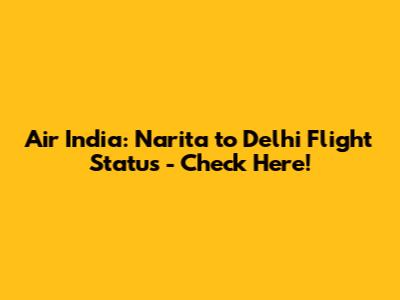Air India: Narita to Delhi Flight Status - Check Here!