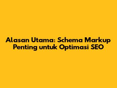 Alasan Utama: Schema Markup Penting untuk Optimasi SEO