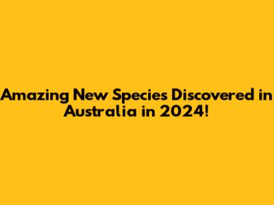 Amazing New Species Discovered in Australia in 2024!