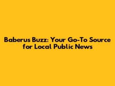 Baberu's Buzz: Your Go-To Source for Local Public News