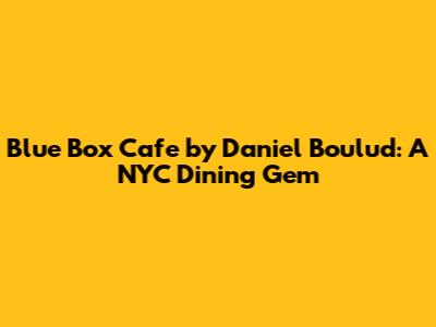 Blue Box Cafe by Daniel Boulud: A NYC Dining Gem