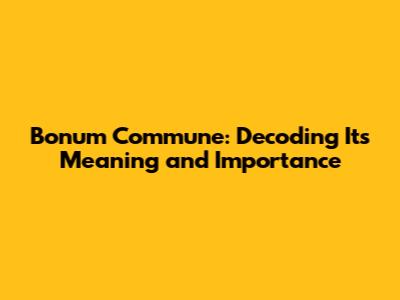 Bonum Commune: Decoding Its Meaning and Importance