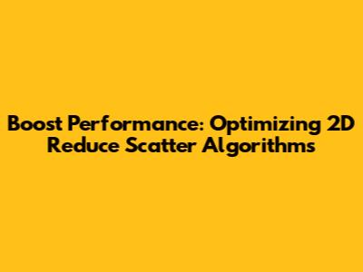 Boost Performance: Optimizing 2D Reduce Scatter Algorithms