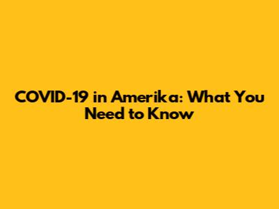 COVID-19 in Amerika: What You Need to Know