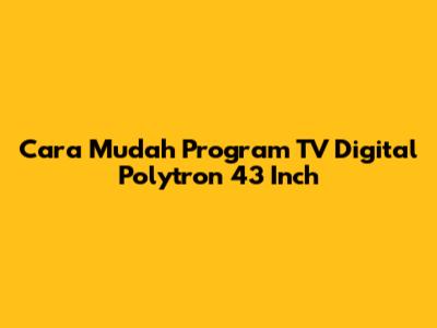 Cara Mudah Program TV Digital Polytron 43 Inch