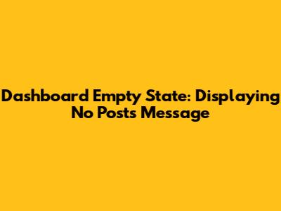 Dashboard Empty State: Displaying 'No Posts' Message