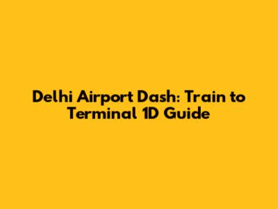 Delhi Airport Dash: Train to Terminal 1D Guide