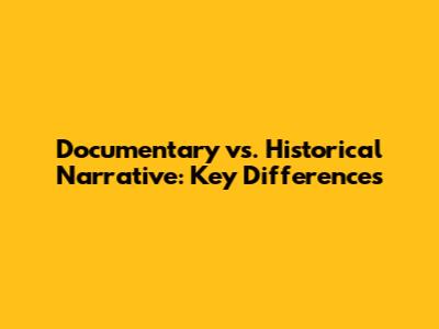 Documentary vs. Historical Narrative: Key Differences