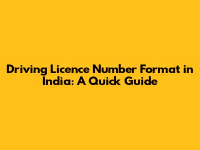 Driving Licence Number Format in India: A Quick Guide