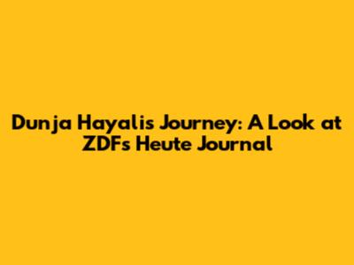 Dunja Hayali's Journey: A Look at ZDF's 'Heute Journal'