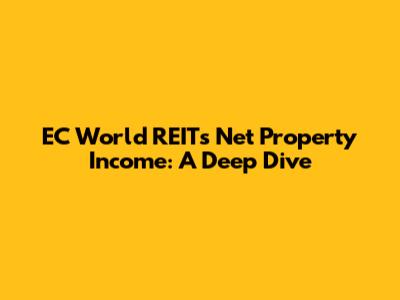 EC World REIT's Net Property Income: A Deep Dive
