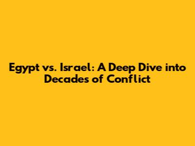 Egypt vs. Israel: A Deep Dive into Decades of Conflict