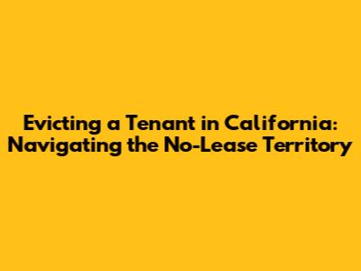 Evicting a Tenant in California: Navigating the No-Lease Territory