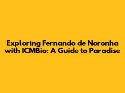 Exploring Fernando de Noronha with ICMBio: A Guide to Paradise