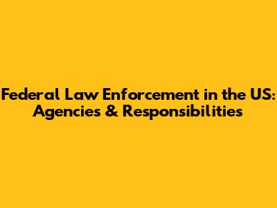 Federal Law Enforcement in the US: Agencies & Responsibilities