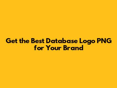 Get the Best Database Logo PNG for Your Brand