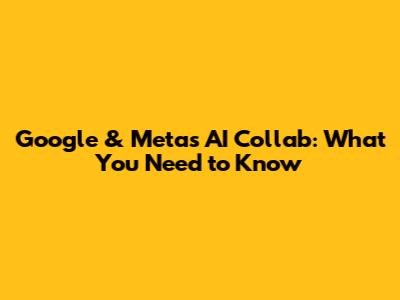Google & Meta's AI Collab: What You Need to Know