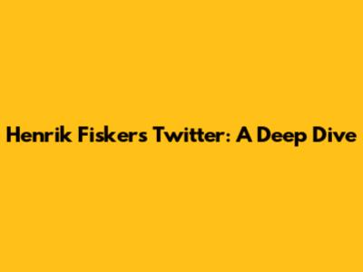 Henrik Fisker's Twitter: A Deep Dive