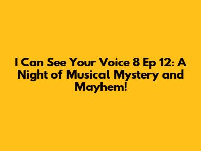 I Can See Your Voice 8 Ep 12: A Night of Musical Mystery and Mayhem!