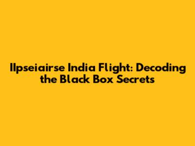 IIpseiairse India Flight: Decoding the Black Box Secrets