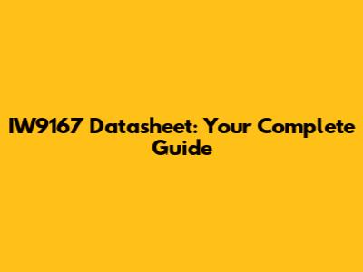 IW9167 Datasheet: Your Complete Guide