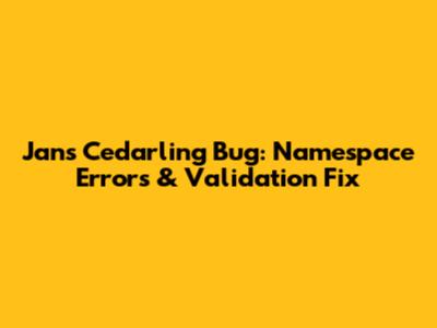 Jans Cedarling Bug: Namespace Errors & Validation Fix