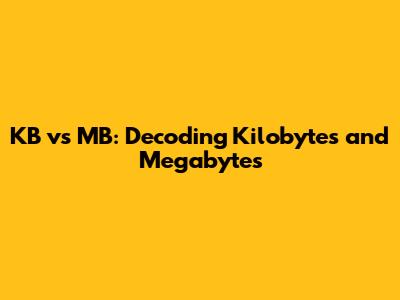 KB vs MB: Decoding Kilobytes and Megabytes