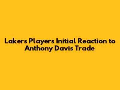 Lakers Players' Initial Reaction to Anthony Davis Trade