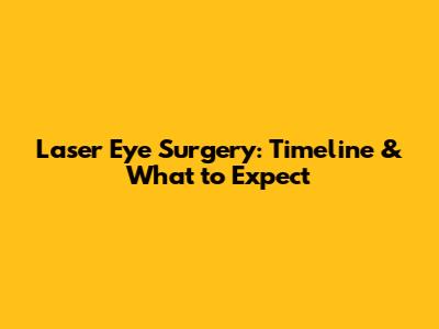 Laser Eye Surgery: Timeline & What to Expect