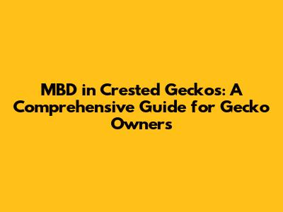 MBD in Crested Geckos: A Comprehensive Guide for Gecko Owners
