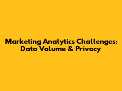 Marketing Analytics Challenges: Data Volume & Privacy