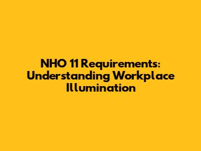 NHO 11 Requirements: Understanding Workplace Illumination