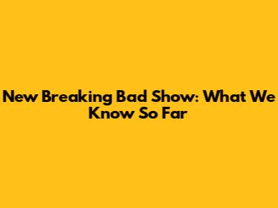 New Breaking Bad Show: What We Know So Far