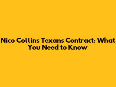 Nico Collins' Texans Contract: What You Need to Know