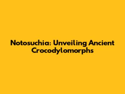 Notosuchia: Unveiling Ancient Crocodylomorphs