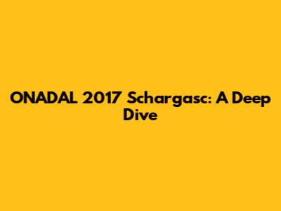 ONADAL 2017 Schargasc: A Deep Dive