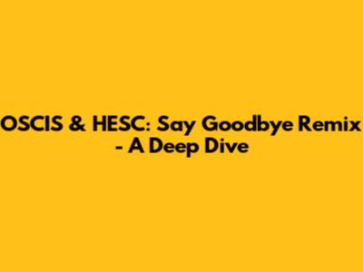 OSCIS & HESC: Say Goodbye Remix - A Deep Dive