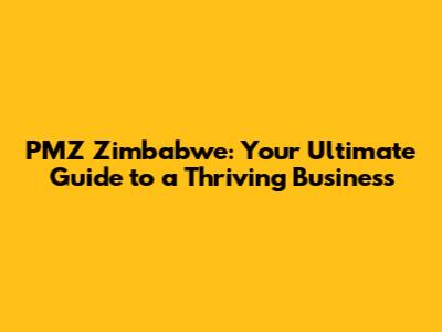 PMZ Zimbabwe: Your Ultimate Guide to a Thriving Business