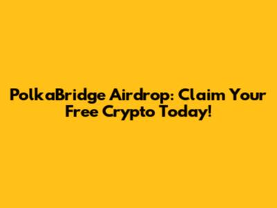 PolkaBridge Airdrop: Claim Your Free Crypto Today!