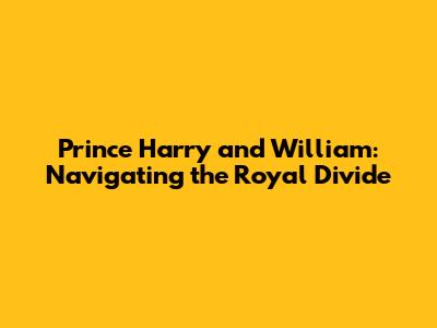 Prince Harry and William: Navigating the Royal Divide