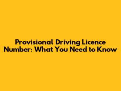 Provisional Driving Licence Number: What You Need to Know