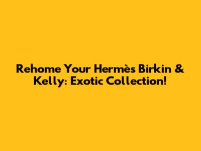 Rehome Your Hermès Birkin & Kelly: Exotic Collection!