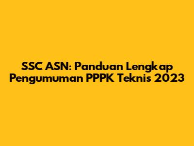 SSC ASN: Panduan Lengkap Pengumuman PPPK Teknis 2023