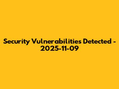 Security Vulnerabilities Detected - 2025-11-09