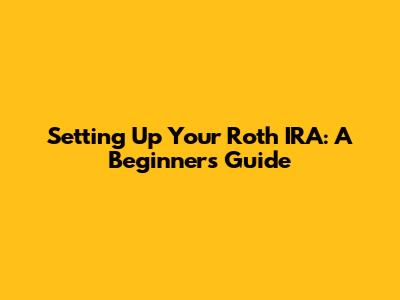 Setting Up Your Roth IRA: A Beginner's Guide