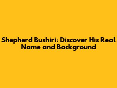 Shepherd Bushiri: Discover His Real Name and Background