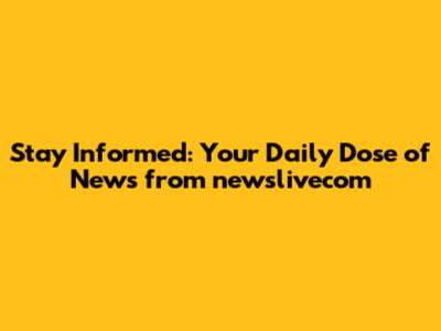 Stay Informed: Your Daily Dose of News from newslivecom