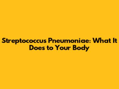 Streptococcus Pneumoniae: What It Does to Your Body