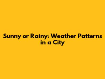 Sunny or Rainy: Weather Patterns in a City